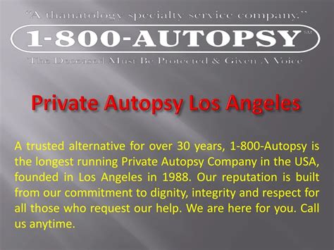 private autopsy los angeles|Autopsy .